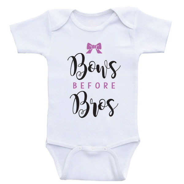 Clothes For Baby Girls Bows Before Bros Funny Baby Girl Shirts Heart Co Designs