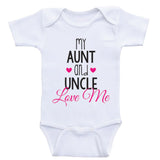 Aunt Uncle Baby Clothes "My Aunt and Uncle Love Me" Cute Newborn Baby One Piece Bodysuits