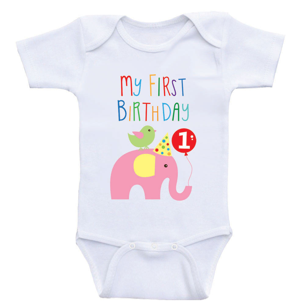 1st Birthday Baby Clothes "My First Birthday" Cute Birthday Baby One-Piece Shirts