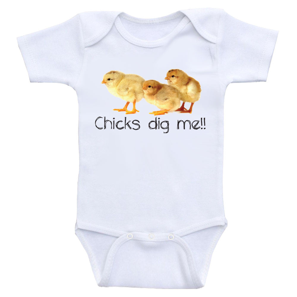 Funny Baby Boy Clothes "Chicks Dig Me" Bodysuits For Baby Boys