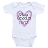 One-Piece Baby Girl Shirts "I Stole Daddy's Heart" Baby Girl Clothes