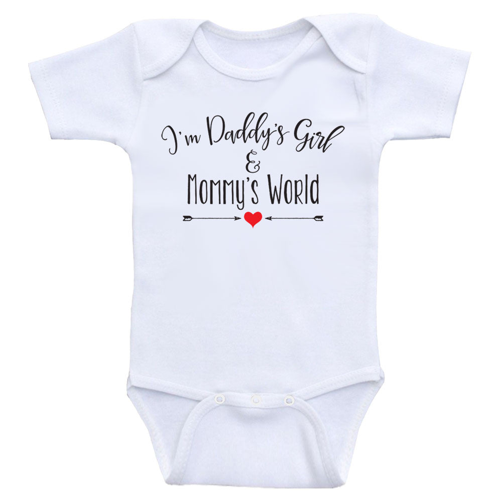 Baby Girl Clothes "I'm Daddy's Girl and Mommy's World" Cute Baby Girl Bodysuits
