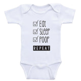 Funny Clothes For Babies "Eat, Sleep, Poop, Repeat" Funny Baby Bodysuits