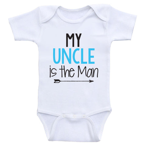 Uncle Baby One-Piece Bodysuit "My Uncle is The Man" Cute Baby Shirts
