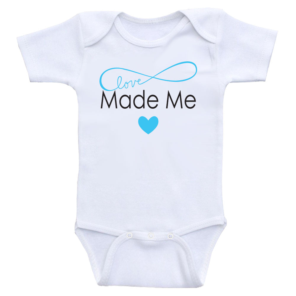 Cute Baby One Piece "Made With Love" Cute Gender Neutral Baby Bodysuits