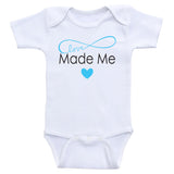 Cute Baby One Piece "Made With Love" Cute Gender Neutral Baby Bodysuits