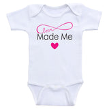 Cute Baby One Piece "Made With Love" Cute Gender Neutral Baby Bodysuits