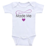 Cute Baby One Piece "Made With Love" Cute Gender Neutral Baby Bodysuits