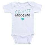 Cute Baby One Piece "Made With Love" Cute Gender Neutral Baby Bodysuits