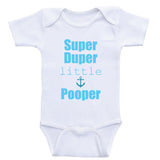 Baby Boy Clothes "Super Duper Little Pooper" Funny Baby Bodysuits For Boys