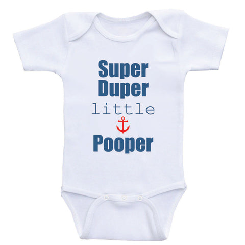 Baby Boy Clothes "Super Duper Little Pooper" Funny Baby Bodysuits For Boys