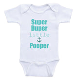 Baby Boy Clothes "Super Duper Little Pooper" Funny Baby Bodysuits For Boys