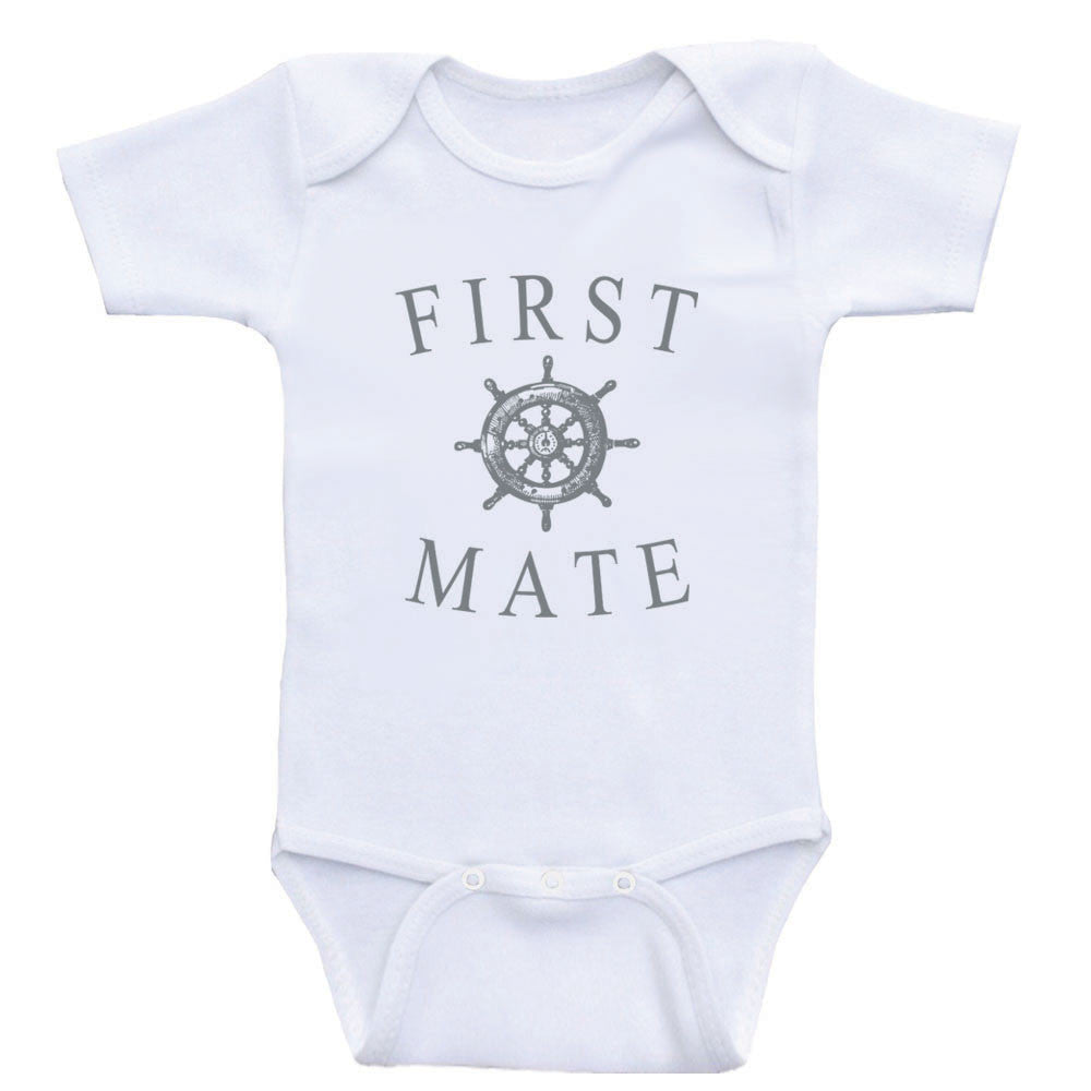 Nautical Baby Boy Clothes "First Mate" Baby One-Piece Shirts For Boys
