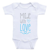 Baby Onesies "Made With Love" Cute Baby Clothes Bodysuits