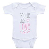Baby Onesies "Made With Love" Cute Baby Clothes Bodysuits