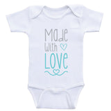 Baby Onesies "Made With Love" Cute Baby Clothes Bodysuits