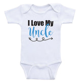 Uncle Baby Shirts "I Love My Uncle" Unisex Newborn Baby Clothes