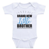 Baby Brother Shirts "Brand New Little Brother" Baby Boy One Piece Shirt