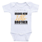 Baby Brother Shirts "Brand New Little Brother" Baby Boy One Piece Shirt