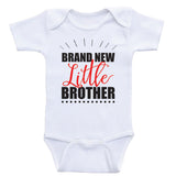 Baby Brother Shirts "Brand New Little Brother" Baby Boy One Piece Shirt