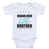 Baby Brother Shirts "Brand New Little Brother" Baby Boy One Piece Shirt