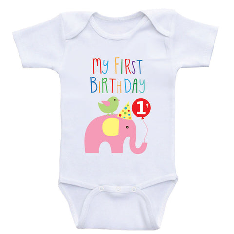 1st Birthday Baby Clothes "My First Birthday" Cute Birthday Baby One-Piece Shirts