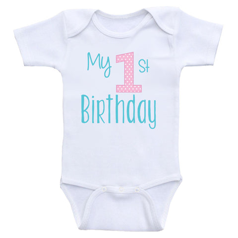 Birthday Baby Clothes "My 1st Birthday" One Piece Birthday Baby Bodysuits
