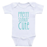 Cute Baby Clothes "Pretty Stinkin' Cute" Unisex Baby One-Piece Bodysuits